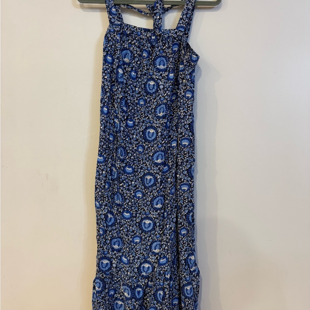 Floral Blue Sleeveless Dress